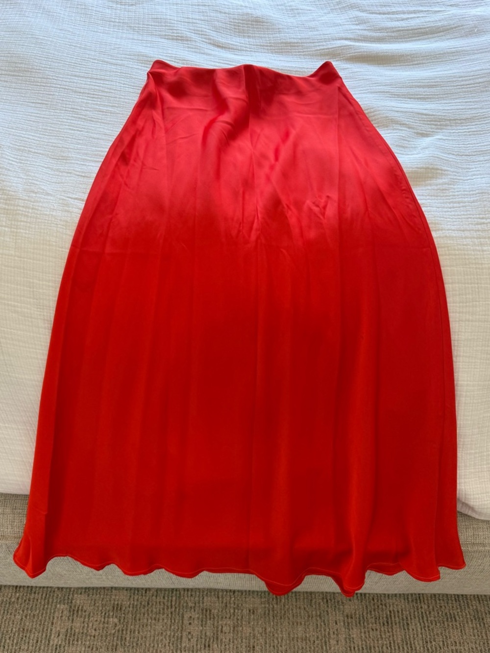 Red silk Women's A-Line Maxi Skirt
